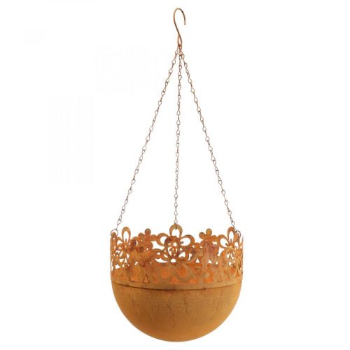 Hængekurv metaldekor rust hængende dekoration Ø20cm H16cm