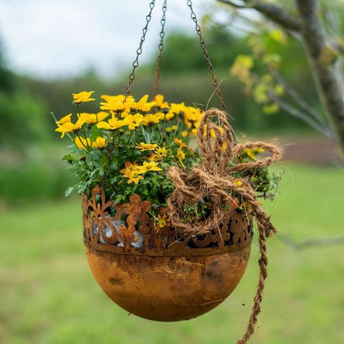 Artikel Hængekurv metaldekor rust hængende dekoration Ø20cm H16cm