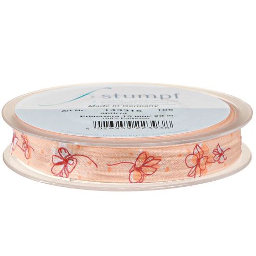 Artikel Blomsterbånd forårsgavebånd abrikos pastel 15mm 20m