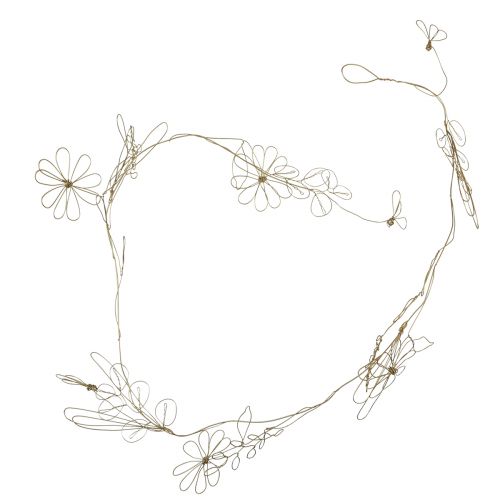 Artikel Blomsterguirlande metal dekorativ bøjle guld motiv eng 110cm