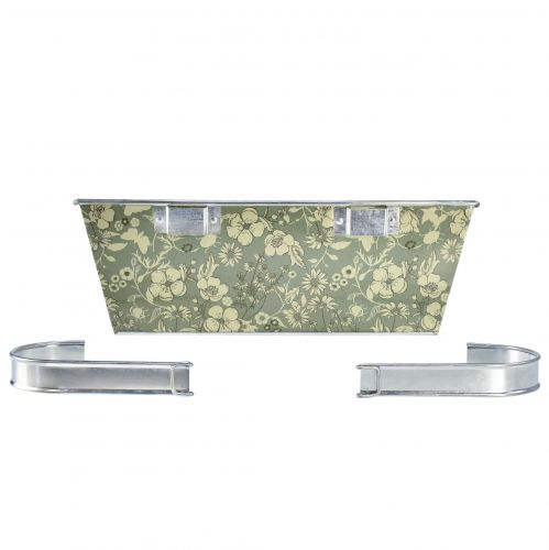 Artikel Blomsterkasse med holder altan metal 35x15cm H13cm