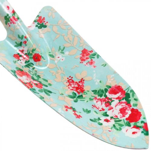 Floristik24 Metalskovl, håndskovl med blomstermønster, plantespartel, haveskovl L28cm