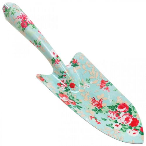 Floristik24 Metalskovl, håndskovl med blomstermønster, plantespartel, haveskovl L28cm