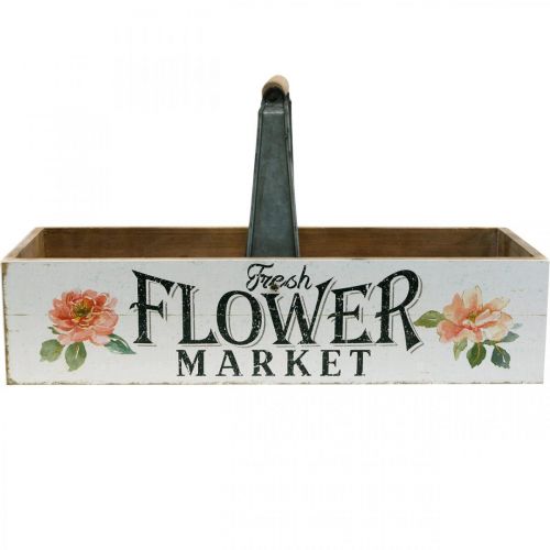Artikel Planteæske, blomsterdekoration, trækasse til plantning, blomsteræske nostalgisk udseende 41,5 × 16 cm
