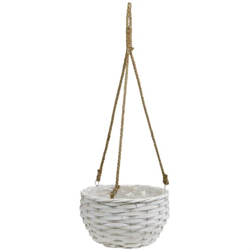 Floristik24 Blomsterkurv til ophængning af hvid Ø23cm L68cm