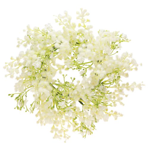 Floristik24 Blomsterkrans mimosa kunstig creme hvid grøn Ø25cm