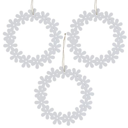 Floristik24 Blomsterkrans træhvid Ø15cm 8stk