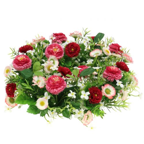 Floristik24 Blomsterkrans med Bellis lyserød-hvid Ø30cm