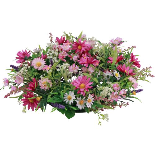 Floristik24 Blomsterkrans kunstig dørkrans pink lilla Ø30cm H10cm