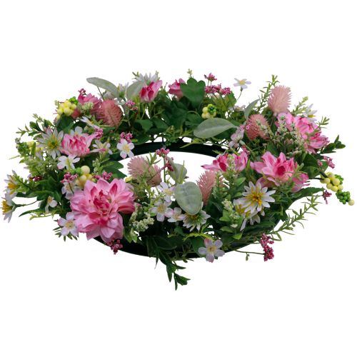 Artikel Dørkrans vægdekoration blomster dahlia banksia pink Ø35cm
