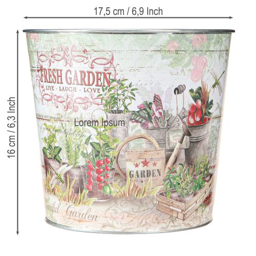 Artikel Urtepotte lille metalfarvet Fresh Garden H16cm 2stk