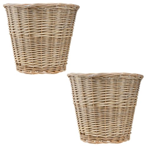 Artikel Urtepottekurv pil i naturgrå/hvid H26cm 2stk
