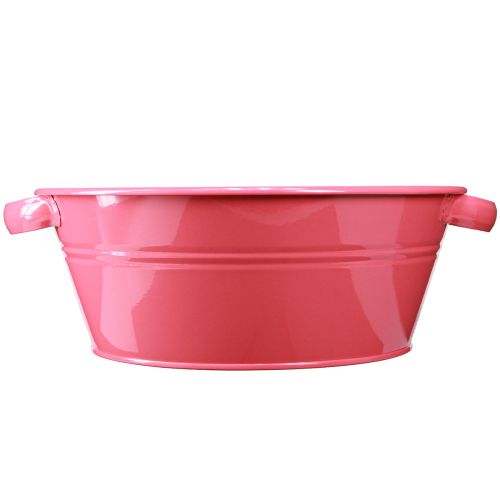 Artikel Blomsterskål metal pink skål med hanke rund Ø33,5cm