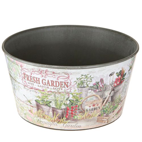 Artikel Blomsterskål vintage plast Fresh Garden farverig Ø21cm 2stk