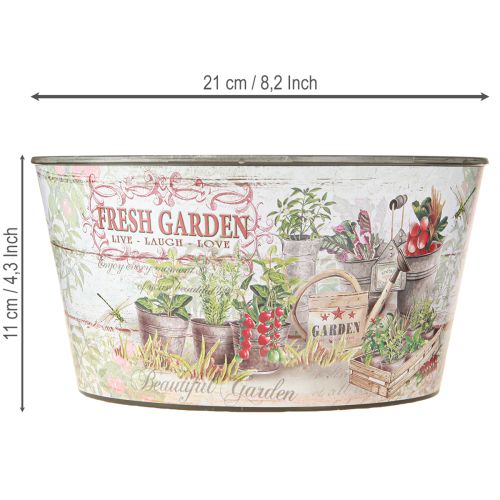 Artikel Blomsterskål vintage plast Fresh Garden farverig Ø21cm 2stk