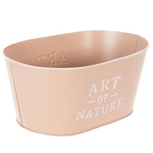 Oval blomsterskål af zink, antik rose, plantekasse, 27×18 cm, H12,5 cm | Floristik24.dk