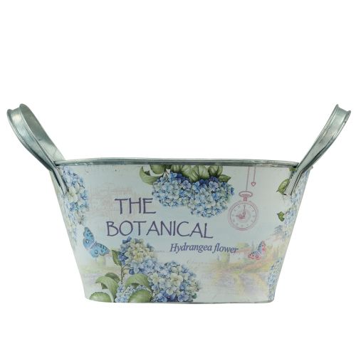 Artikel Blomsterskål med hanke hortensia metal 26×13×14,5cm