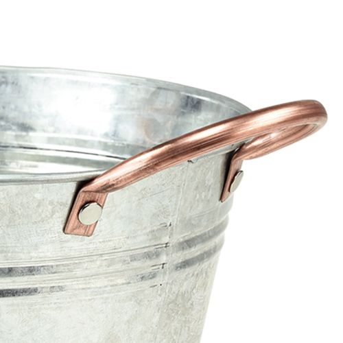 Floristik24 Blomsterskål rund med hanke metalskål Ø24cm H10cm