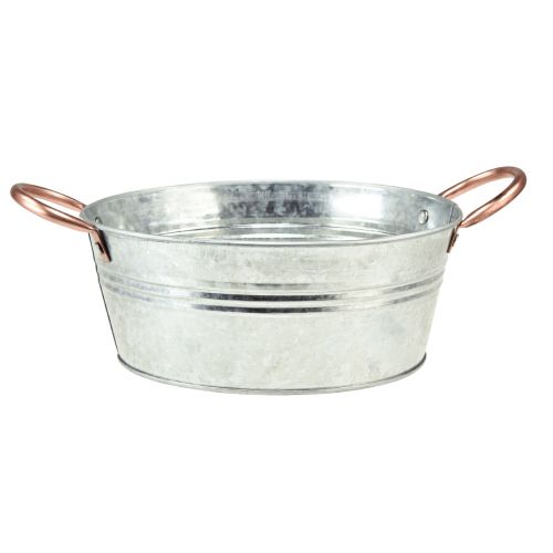 Floristik24 Blomsterskål rund med hanke metalskål Ø24cm H10cm