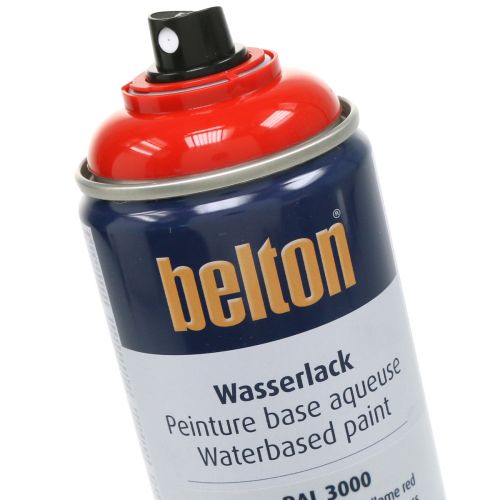 Artikel Belton fri vandbaseret maling rød højglans farve spray brand rød 400ml