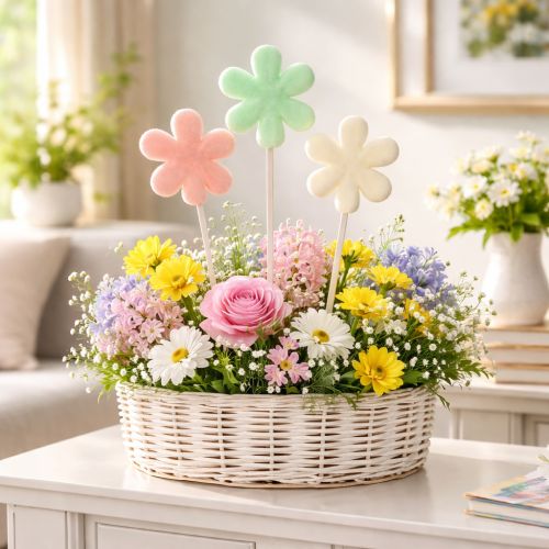 Artikel Flower Stick Blossom Pastel Ø8,5cm 12 stk
