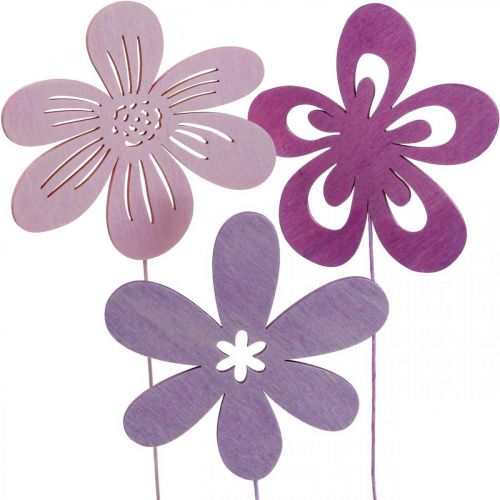 Floristik24 Havepæl Blomsterpæl Violet/Lilla/Pink Ø9,5cm 15 stk.