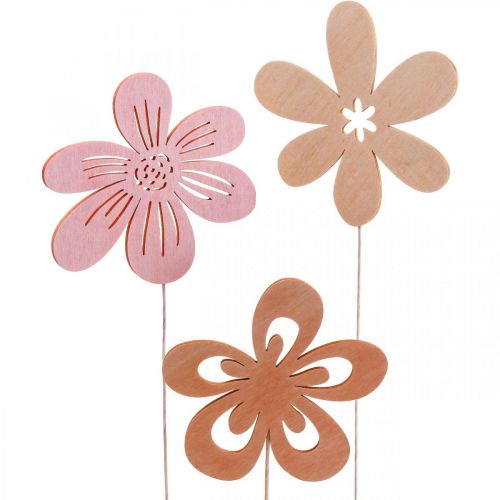 Floristik24 Havestake Blomsterstake Orange/Pink/Hvid Ø9,5cm 15stk