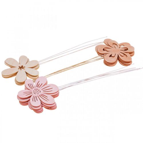 Floristik24 Havestake Blomsterstake Orange/Pink/Hvid Ø9,5cm 15stk