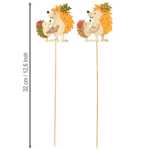 Artikel Blomsterprop pindsvin med barn efterårsdekoration træ 8,5cm 8 stk