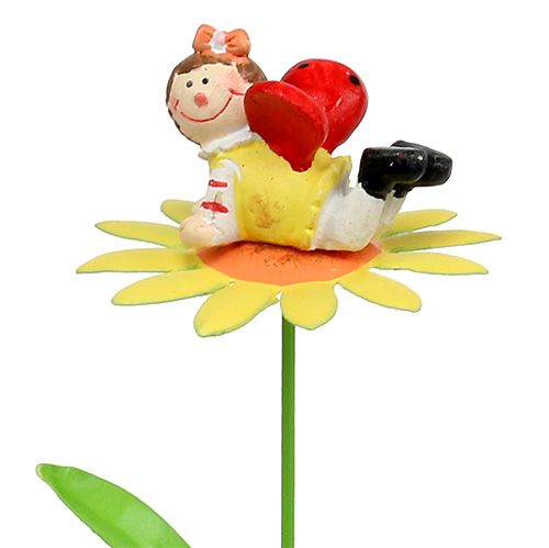 Floristik24 Blomsterstik metal blomst sortiment. 6,5 cm L32cm 4stk