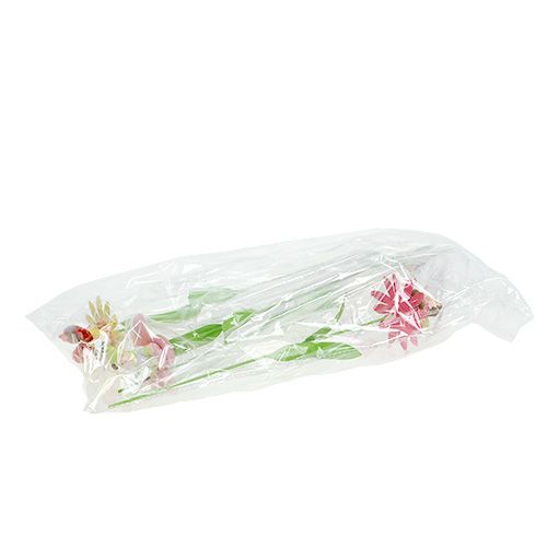 Floristik24 Blomsterstik metal blomst sortiment. 6,5 cm L32cm 4stk