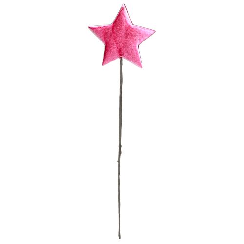 Artikel Blomsterpinde Stjerner Dekoration Bær Ø7cm – 2. valg – 24 stk