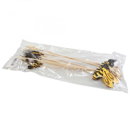 Floristik24 Blomsterstik bee deco stik træbi dekoration 7cm 12stk