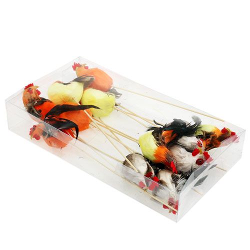 Floristik24 Blomsterprop hane assorterede farver 25cm 12stk