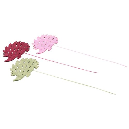 Floristik24 Blomsterstik dekorativ træprop pindsvin dekorationsfarve 10x7cm 18 stk.