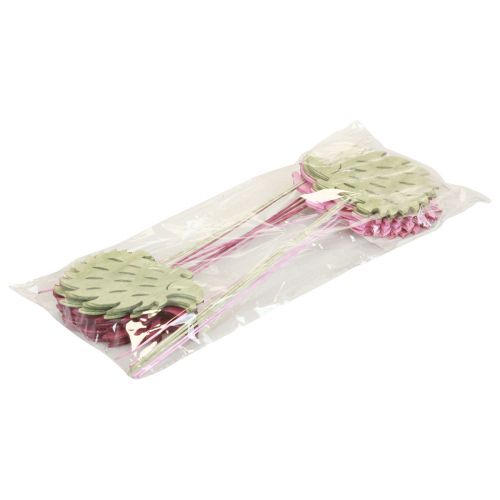 Floristik24 Blomsterstik dekorativ træprop pindsvin dekorationsfarve 10x7cm 18 stk.