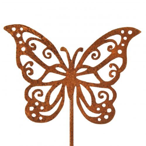 Blomsterprop metal rust sommerfugl dekoration 10x7cm