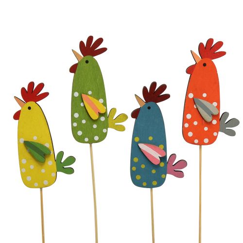 Artikel Blomsterstik påske sjove høns træ 5,5×10cm 12 stk