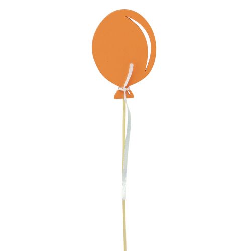 Blomsterstik buket dekoration kage topper ballon orange 28cm 8stk