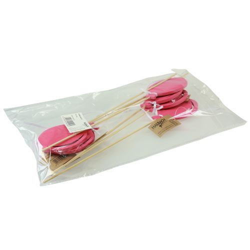 Artikel Blomsterstik buket dekoration kage topper ballon pink 28cm 8 stk