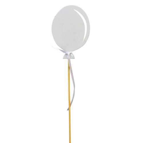 Floristik24 Blomsterprop buket dekoration kage topper ballon hvid 28cm 8 stk