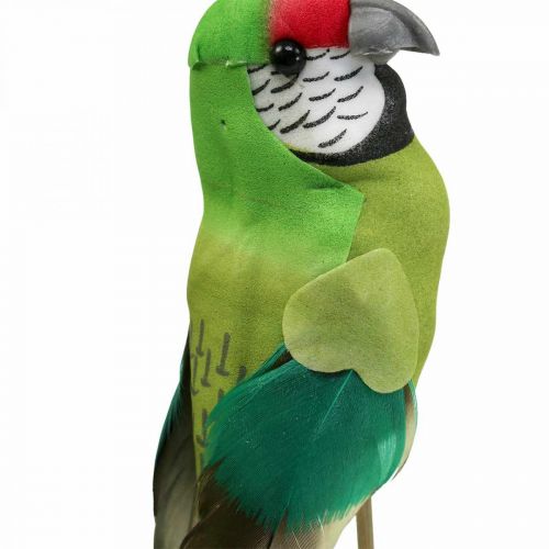 Artikel Blomsterprop fugl, deco papegøjegrøn 23×4,5×5,5cm 6stk