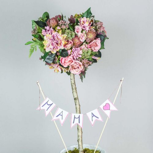 Floristik24 Buket dahlia og protea, silkeblomster, sommerdekoration L25cm