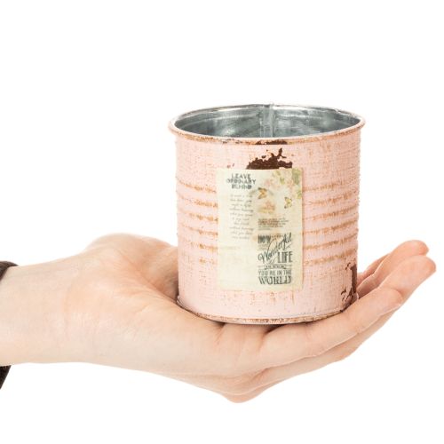 Artikel Blomsterpotte dekorativ dåse laks metal urtepotte Ø8cm H7,5cm