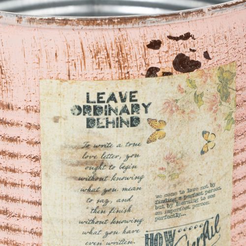 Artikel Blomsterpotte dekorativ dåse laksefarvet metalplanter Ø15,5 cm H15 cm