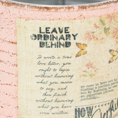 Artikel Blomsterpotte dekorativ dåse laksefarvet metal sommerdekoration Ø11cm H10,5cm