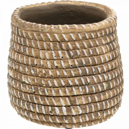 Floristik24 Boho urtepotte flettet look potte keramik Ø6cm H7,5cm 4stk