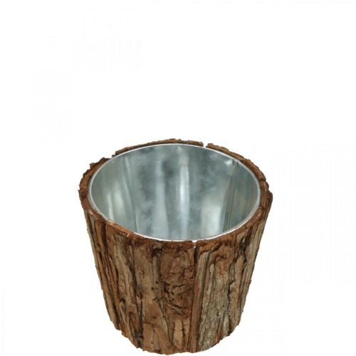 Floristik24 Plantekasse, urtepotte høj, træbark dekoration Ø14cm H12,5cm