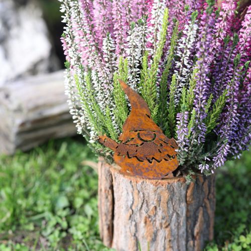 Artikel Urtepotte træbark plantekasse gnome rust H24cm
