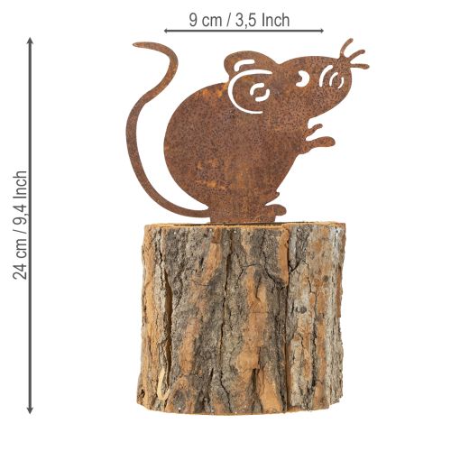 Artikel Urtepotte i træ, bark og muserust, H24 cm